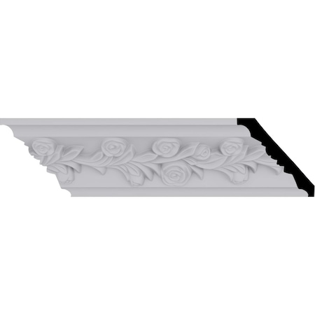 Ekena Millwork 3 7/8"H x 3 7/8"P x 5 1/2"F x 94 1/2"L, (1/2" Repeat) Rose Crown Moulding MLD04X04X05RO